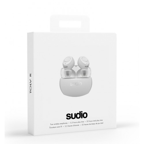 A044 : Sudio TOLV R WHITE True Wireless Bluetooth Earphones 